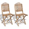 vidaXL Folding Chairs 2 pcs Bamboo
