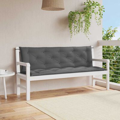 vidaXL Garden Bench Cushion Anthracite 150x(50+50)x7cm Oxford Fabric, anthracite vidaXL Garden Bench Cushion Anthracite 150x(50+50)x7cm Oxford Fabric