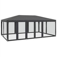 vidaXL Party Tent with 10 Mesh Sidewalls Anthracite 6x4 m HDPE, anthracite vidaXL Party Tent with 10 Mesh Sidewalls Anthracite 6x4 m HDPE