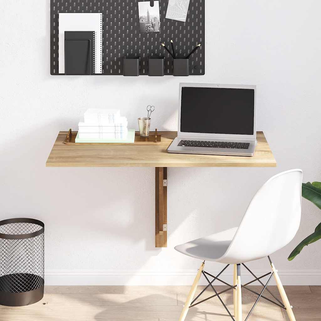 vidaXL Folding Wall Table Oak 100x60 cm