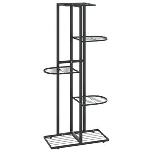 vidaXL 5-Floor Flower Stand 43x22x98 cm Black Metal