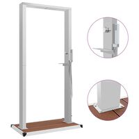 vidaXL Outdoor Shower with Tray WPC Stainless Steel, brown vidaXL Outdoor Shower with Tray WPC Stainless Steel