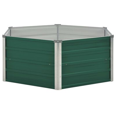 vidaXL Raised Garden Bed 129x129x46 cm Galvanised Steel Green, green vidaXL Raised Garden Bed 129x129x46 cm Galvanised Steel Green