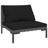 vidaXL Garden Sofa with Cushions Half Round Poly Rattan,  vidaXL Garden Sofa with Cushions Half Round Poly Rattan