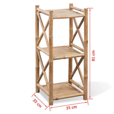 vidaXL 3-Tier Square Bamboo Shelf,  vidaXL 3-Tier Square Bamboo Shelf