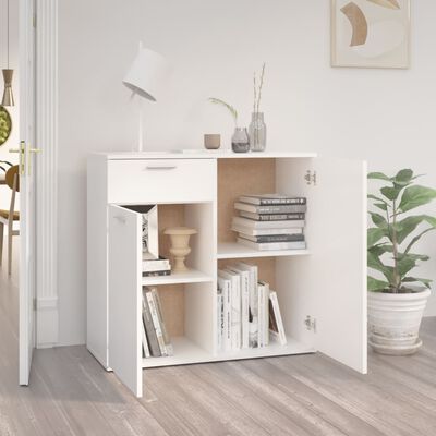 vidaXL Sideboard White 80x36x75 cm Engineered Wood, white vidaXL Sideboard White 80x36x75 cm Engineered Wood
