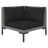 vidaXL 3 Piece Garden Lounge Set with Cushions Poly Rattan Dark Grey