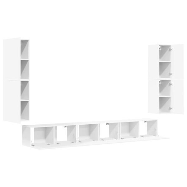 vidaXL 7 Piece TV Cabinet Set White Engineered Wood