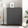 vidaXL Chest of Drawers Metal Industrial Style 78x40x93 cm Black
