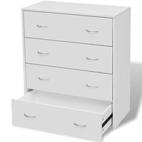 vidaXL Sideboard with 4 Drawers 60x30.5x71 cm White, white vidaXL Sideboard with 4 Drawers 60x30.5x71 cm White