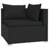 vidaXL 8 Piece Garden Lounge Set with Cushions Black Poly Rattan