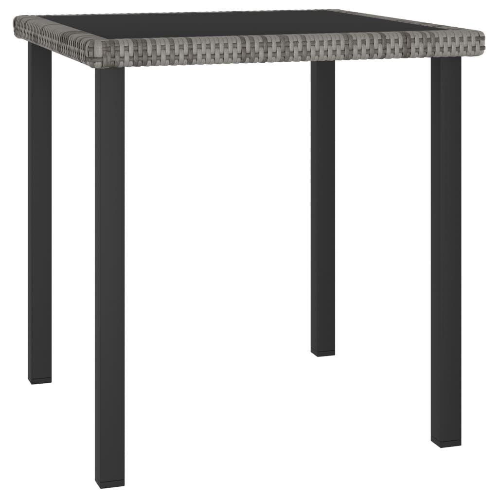 vidaXL 3 Piece Garden Dining Set Poly Rattan Grey