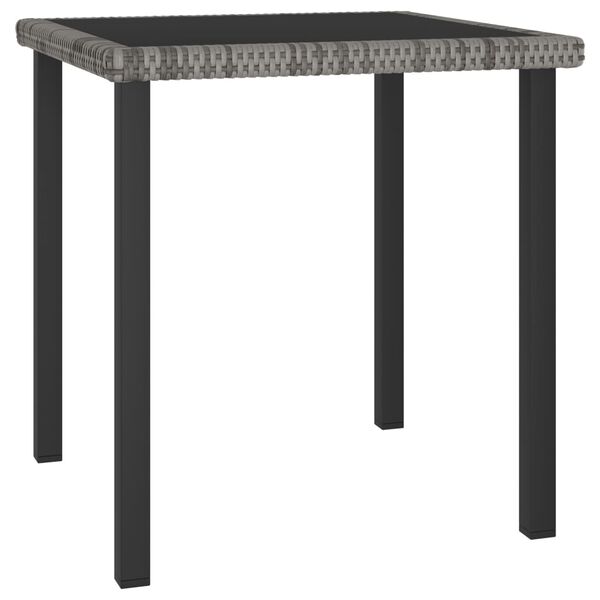 vidaXL 3 Piece Garden Dining Set Poly Rattan Grey