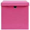 vidaXL Storage Boxes with Covers 4 pcs 28x28x28 cm Pink