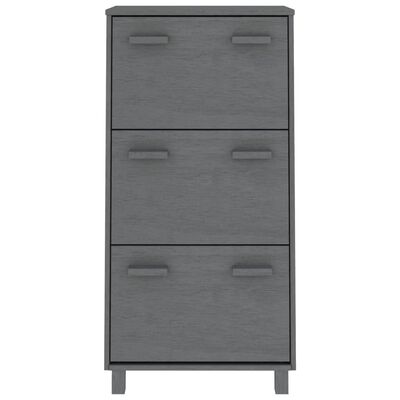vidaXL Shoe Cabinet HAMAR Dark Grey 59.5x35x117 cm Solid Wood Pine, dark grey vidaXL Shoe Cabinet HAMAR Dark Grey 59.5x35x117 cm Solid Wood Pine
