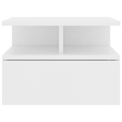 vidaXL Floating Nightstands 2 pcs White 40x31x27cm Engineered Wood, white vidaXL Floating Nightstands 2 pcs White 40x31x27cm Engineered Wood