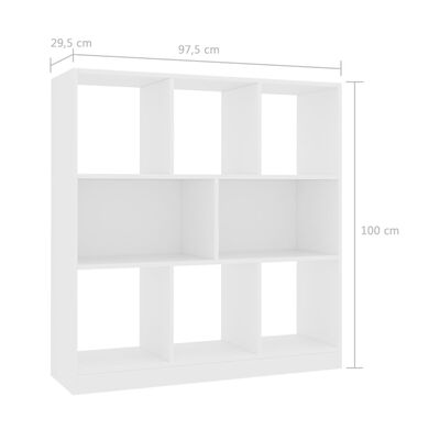 vidaXL Book Cabinet White 97.5x29.5x100 cm Engineered Wood, white vidaXL Book Cabinet White 97.5x29.5x100 cm Engineered Wood