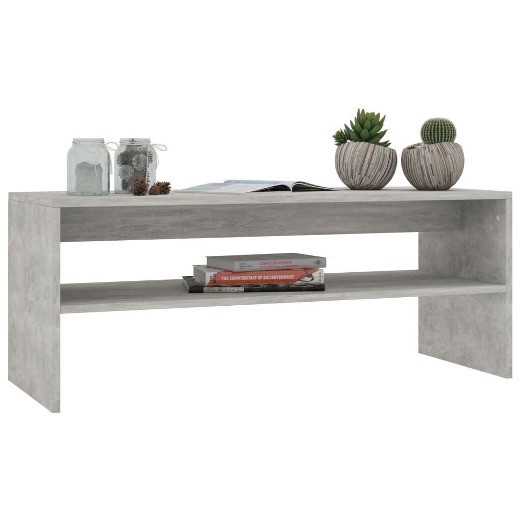 vidaXL Coffee Table Concrete Grey 100x40x40 cm Engineered Wood