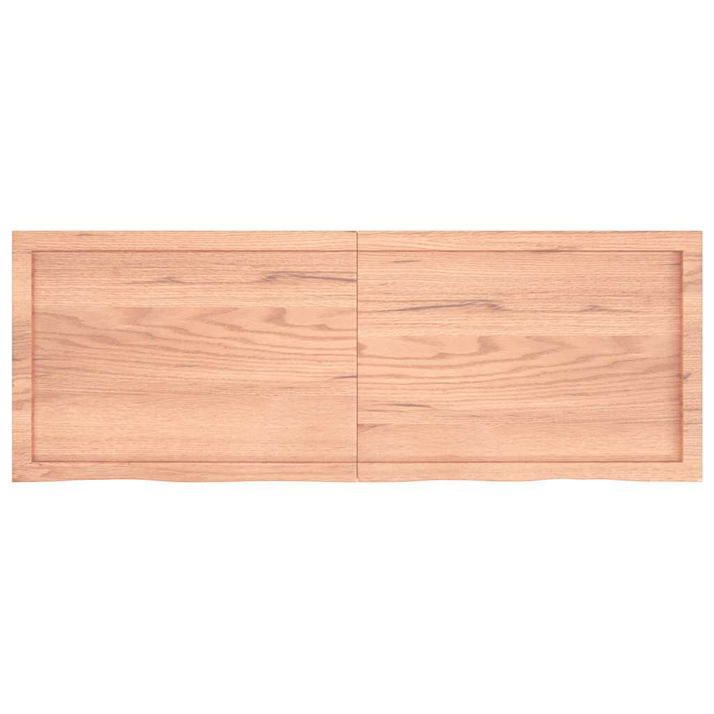 vidaXL Table Top Light Brown 140x50x(2-4) cm Treated Solid Wood Oak, light brown vidaXL Table Top Light Brown 140x50x(2-4) cm Treated Solid Wood Oak