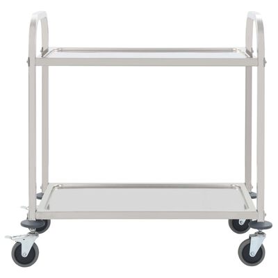 vidaXL 2-Tier Kitchen Trolley 95x45x83.5 cm Stainless Steel,  vidaXL 2-Tier Kitchen Trolley 95x45x83.5 cm Stainless Steel