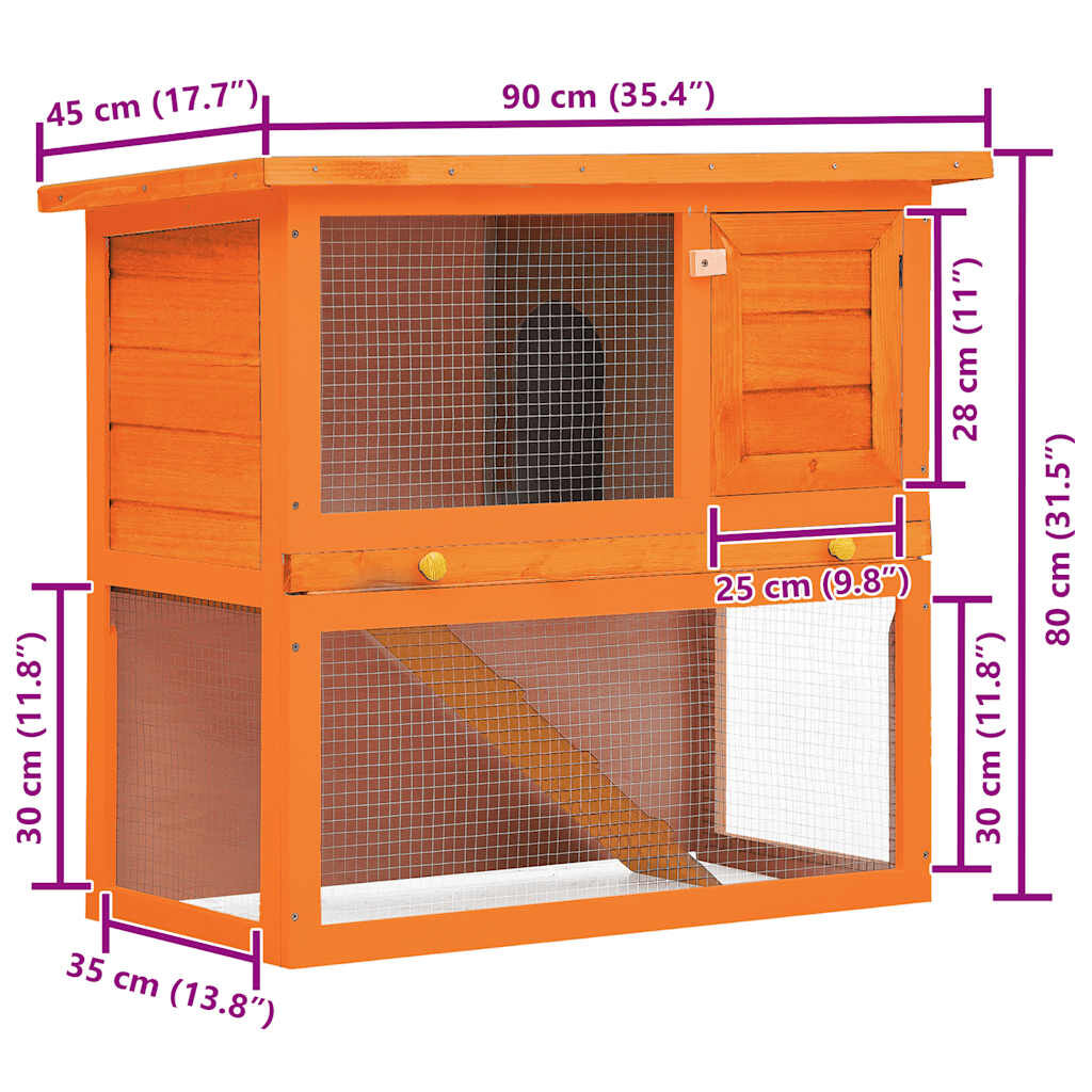 vidaXL Outdoor Rabbit Hutch Small Animal House Pet Cage 1 Door Wood