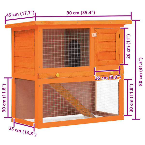 vidaXL Outdoor Rabbit Hutch Small Animal House Pet Cage 1 Door Wood