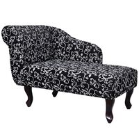 vidaXL Chaise Longue Black and White Fabric,  vidaXL Chaise Longue Black and White Fabric