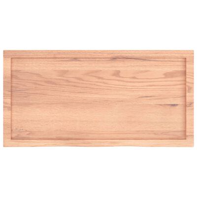 vidaXL Table Top Light Brown 100x50x(2-6) cm Treated Solid Wood Oak