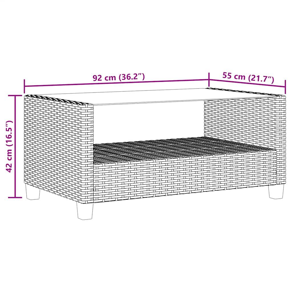 vidaXL 6 Piece Garden Sofa Set with Cushions Poly Rattan Black