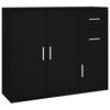 vidaXL Sideboard Black 91x29.5x75 cm Engineered Wood