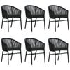 vidaXL 7 Piece Garden Dining Set Black