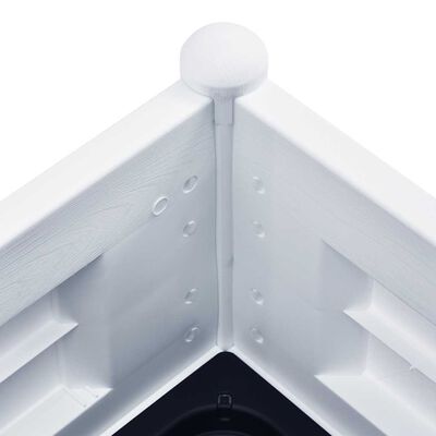 vidaXL Garden Raised Bed PP White 100x43x35 cm, white vidaXL Garden Raised Bed PP White 100x43x35 cm