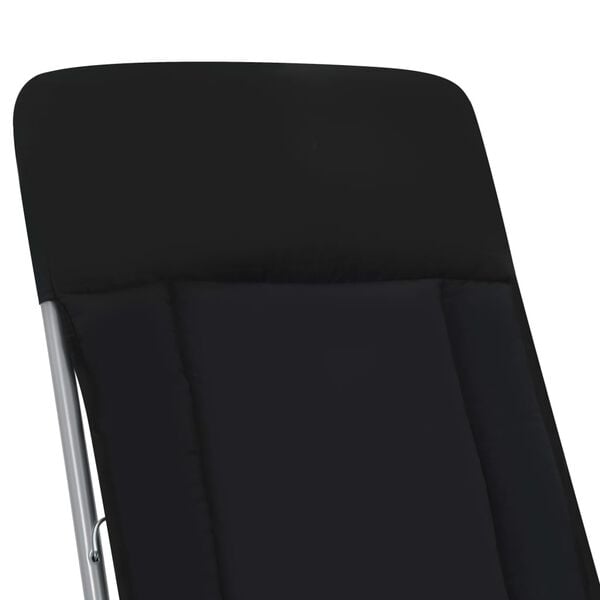 vidaXL Folding Garden Chairs with Cushions 2 pcs Black