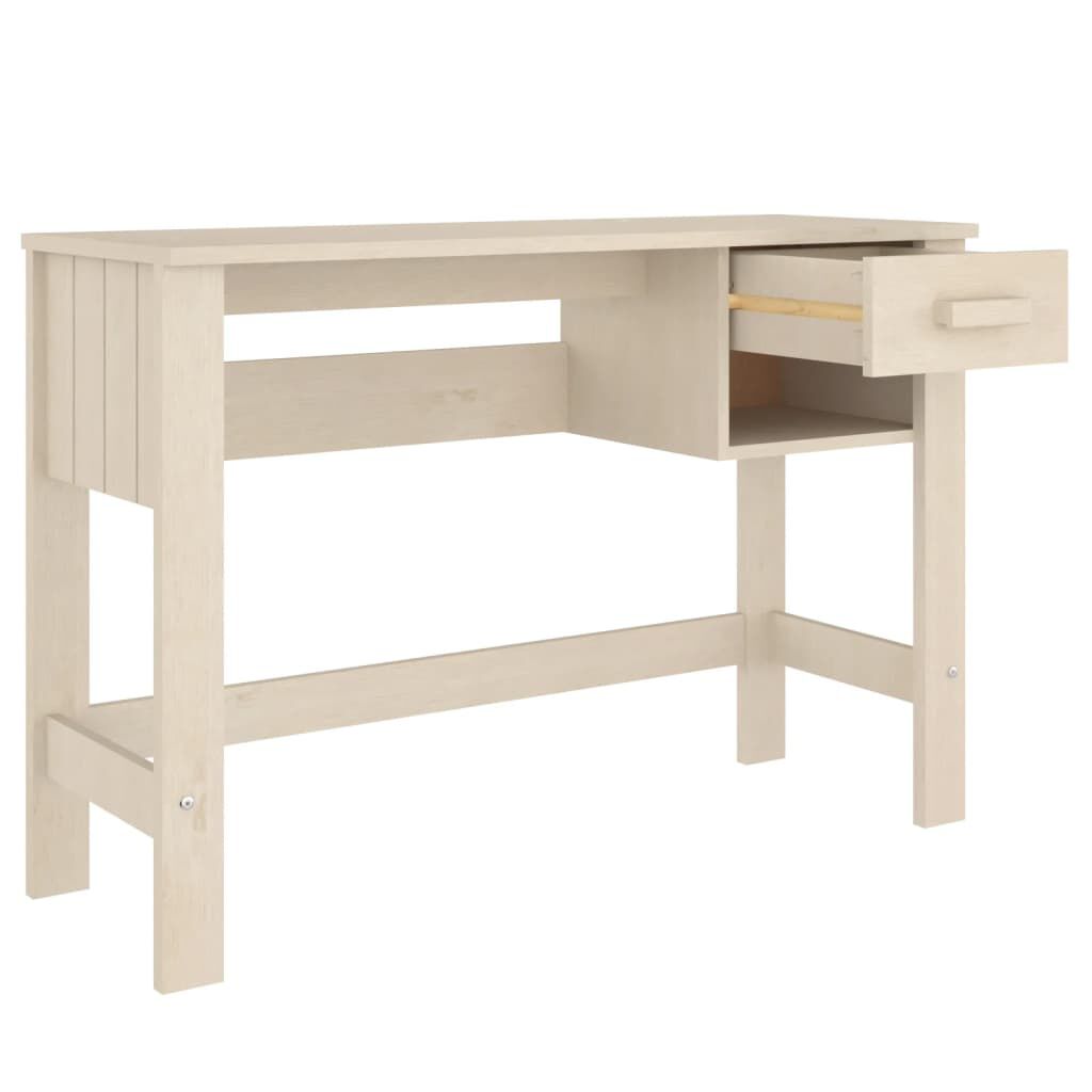 vidaXL Desk HAMAR Honey Brown 110x40x75 cm Solid Wood Pine