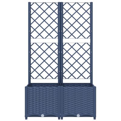 vidaXL Garden Planter with Trellis Blue Grey 80x40x136 cm PP, blue grey vidaXL Garden Planter with Trellis Blue Grey 80x40x136 cm PP