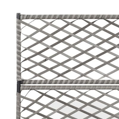 vidaXL Trellis Raised Bed with 3 Pots 83x30x130 cm Poly Rattan Grey, grey vidaXL Trellis Raised Bed with 3 Pots 83x30x130 cm Poly Rattan Grey