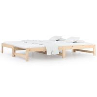 vidaXL Pull-out Day Bed without Mattress 2x(90x200) cm Solid Wood Pine, natural vidaXL Pull-out Day Bed without Mattress 2x(90x200) cm Solid Wood Pine