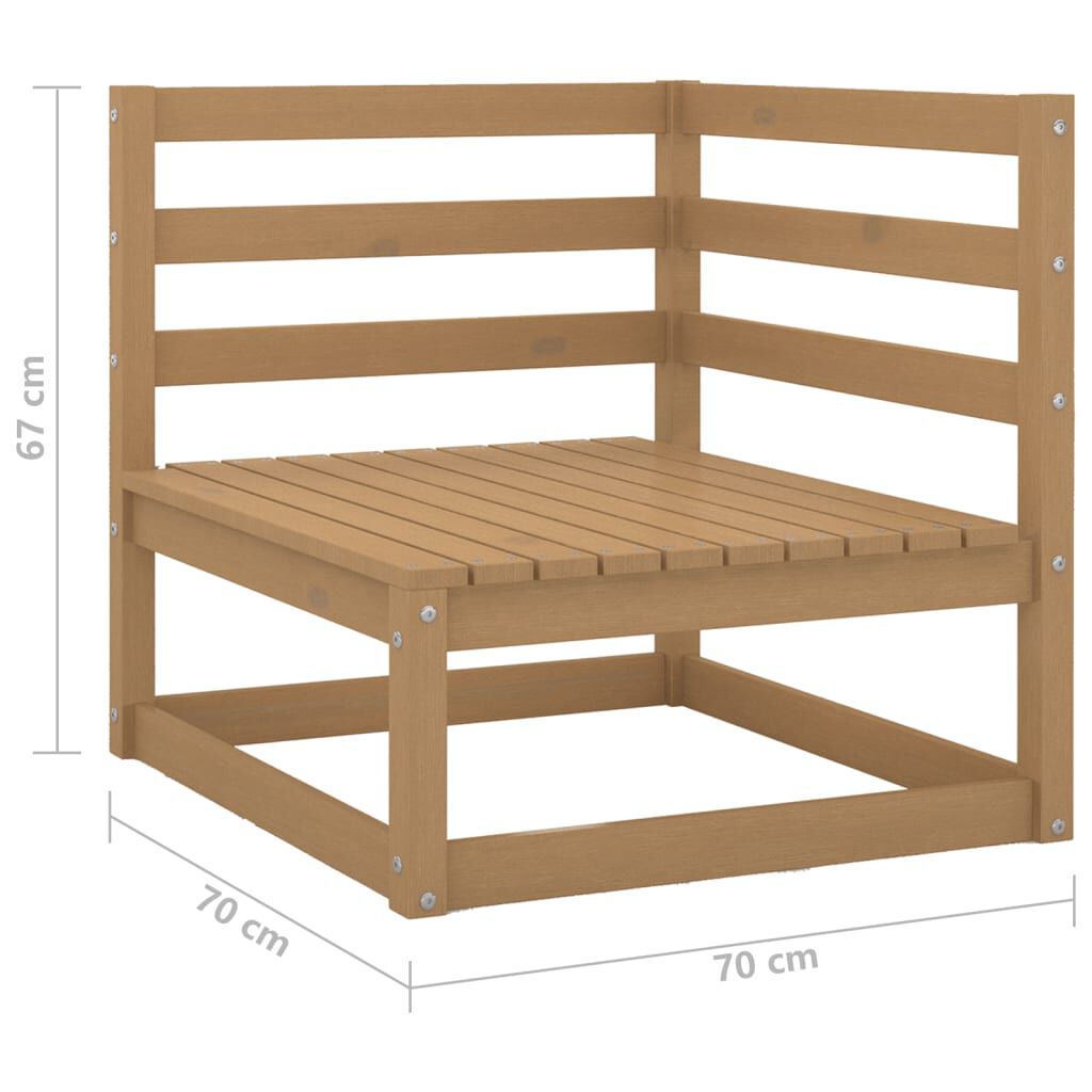 vidaXL Garden Corner Sofa Honey Brown Solid Wood Pine
