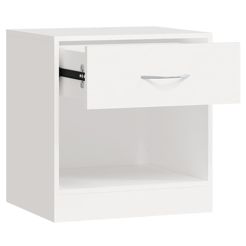 vidaXL Nightstand 2 pcs with Drawer White