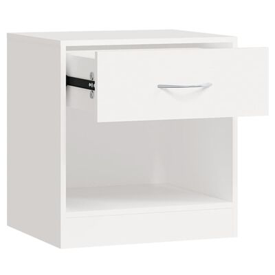 vidaXL Nightstand 2 pcs with Drawer White, white vidaXL Nightstand 2 pcs with Drawer White