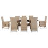 vidaXL 9 Piece Outdoor Dining Set with Cushions Poly Rattan Beige