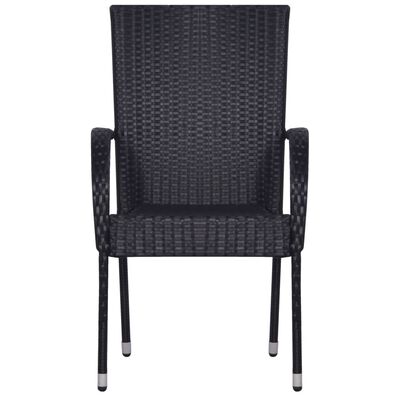 vidaXL 7 Piece Garden Dining Set Black, black vidaXL 7 Piece Garden Dining Set Black