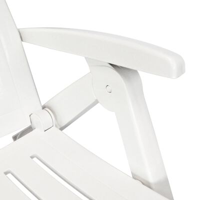 vidaXL Sun Lounger with Footrest Plastic White, white vidaXL Sun Lounger with Footrest Plastic White