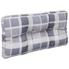 vidaXL Pallet Cushion Grey Check Pattern 70x40x12 cm Fabric