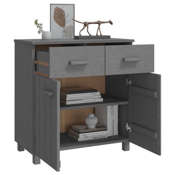 vidaXL Sideboard HAMAR Dark Grey 79x40x80 cm Solid Wood Pine