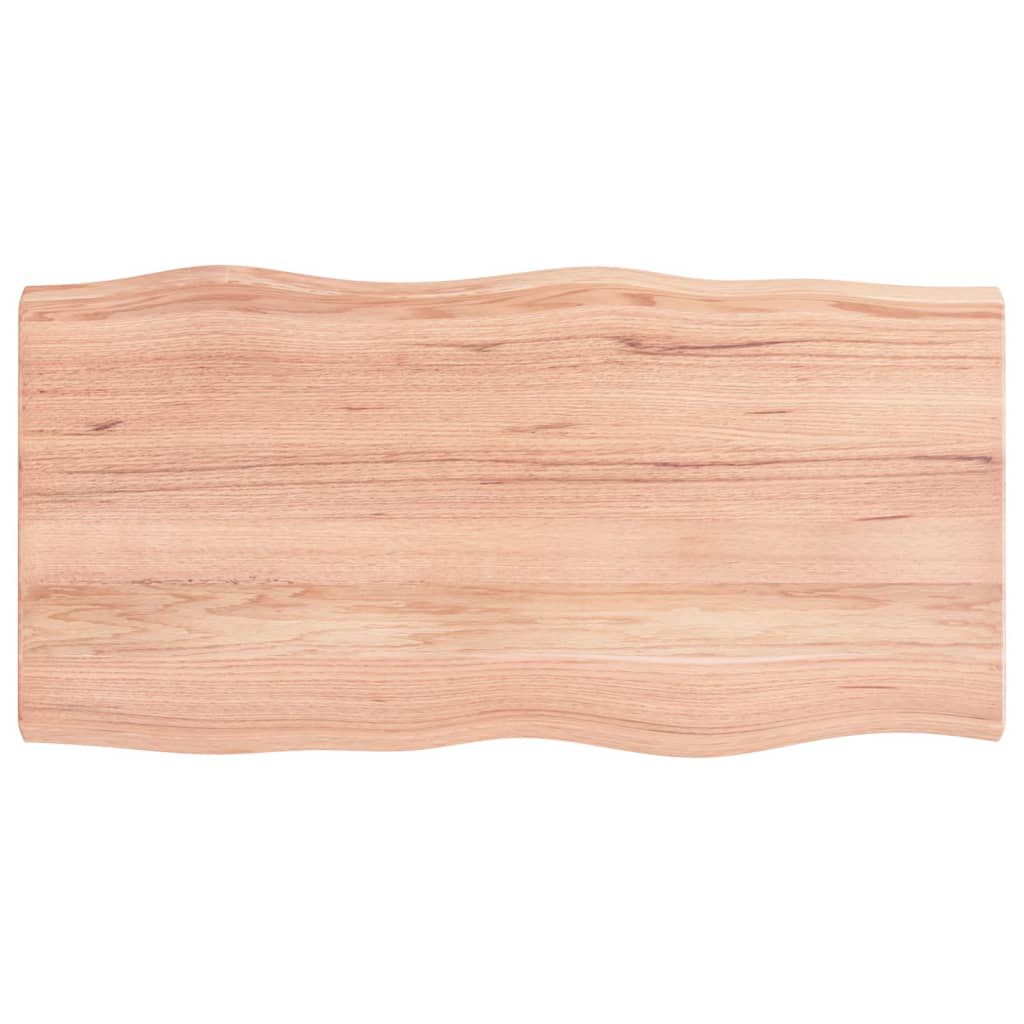 vidaXL Table Top Light Brown 100x50x(2-6)cm Treated Solid Wood Live Edge