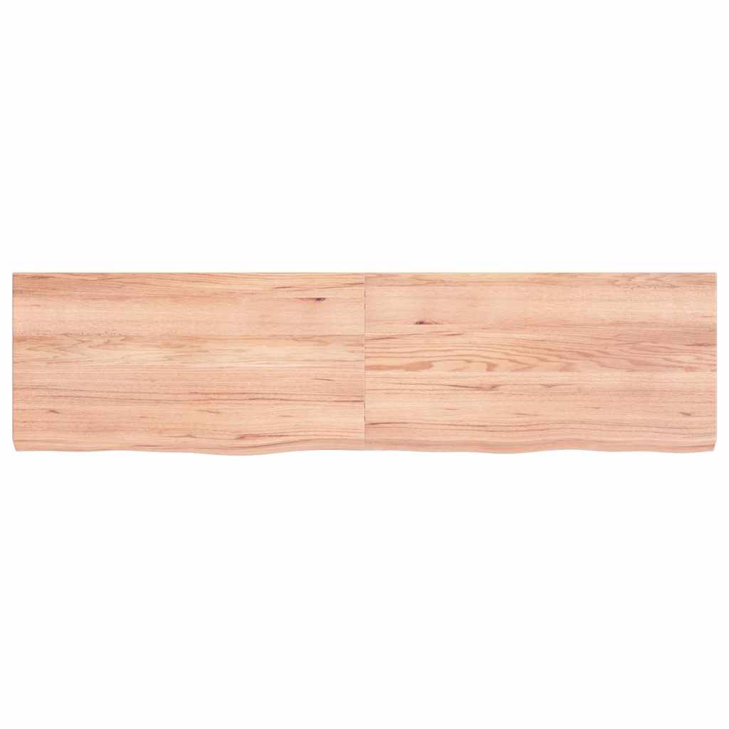 vidaXL Wall Shelf Light Brown 120x30x(2-4) cm Treated Solid Wood Oak