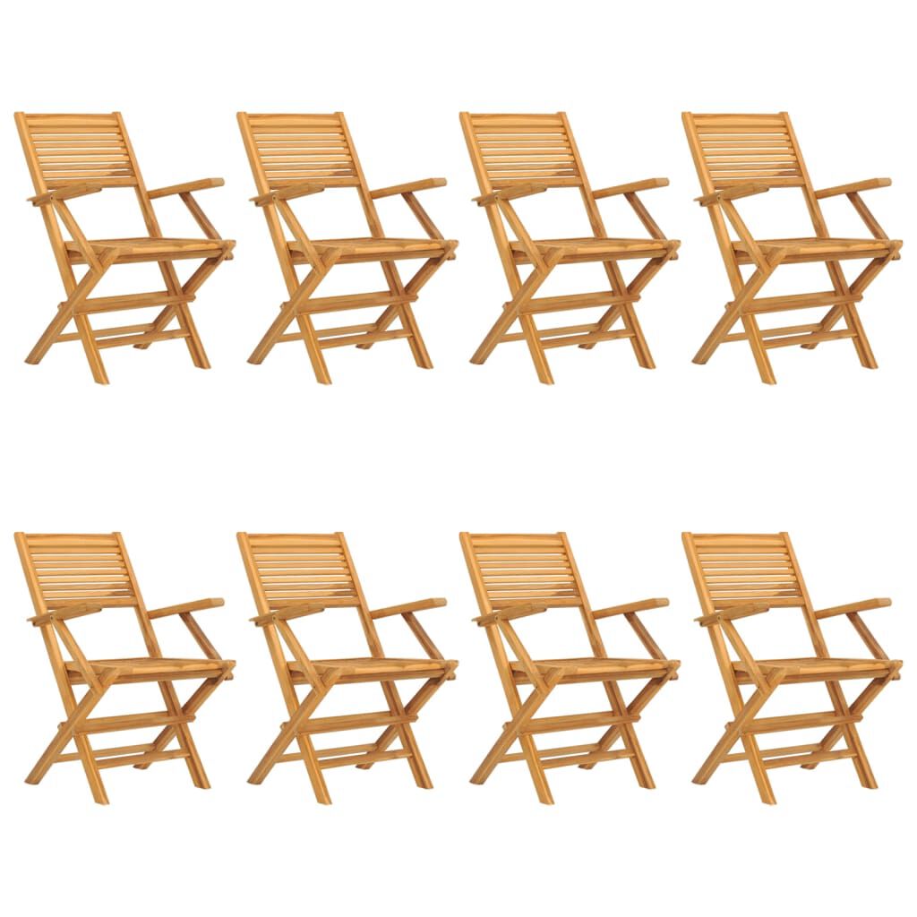 vidaXL Folding Garden Chairs 8 pcs 55x62x90 cm Solid Wood Teak