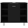 vidaXL 4 Piece Bathroom Furniture Set Black Engineered Wood