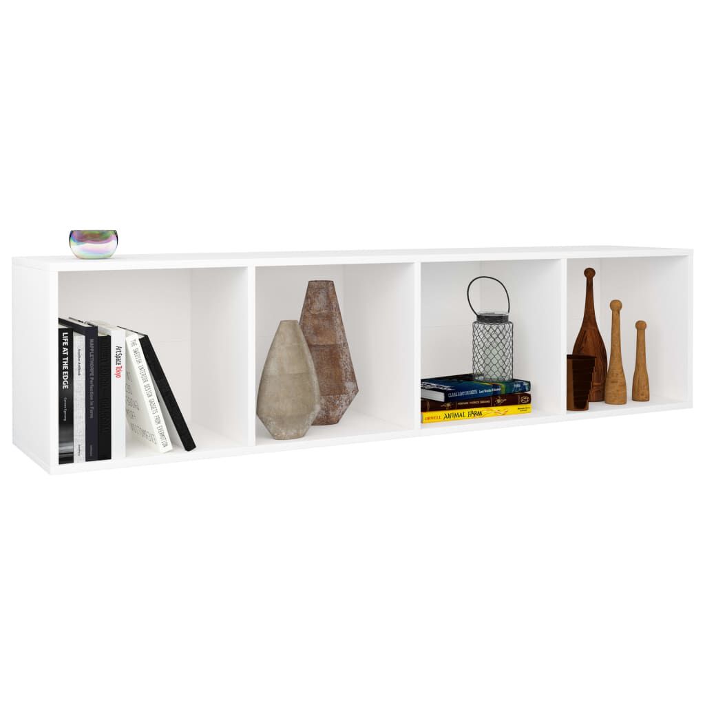 vidaXL Book Cabinet/TV Cabinet White 36x30x143 cm Engineered Wood